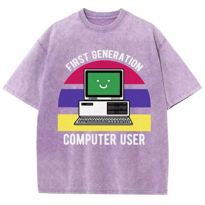 First Generation Computer User Vintage Distressed T-shirt