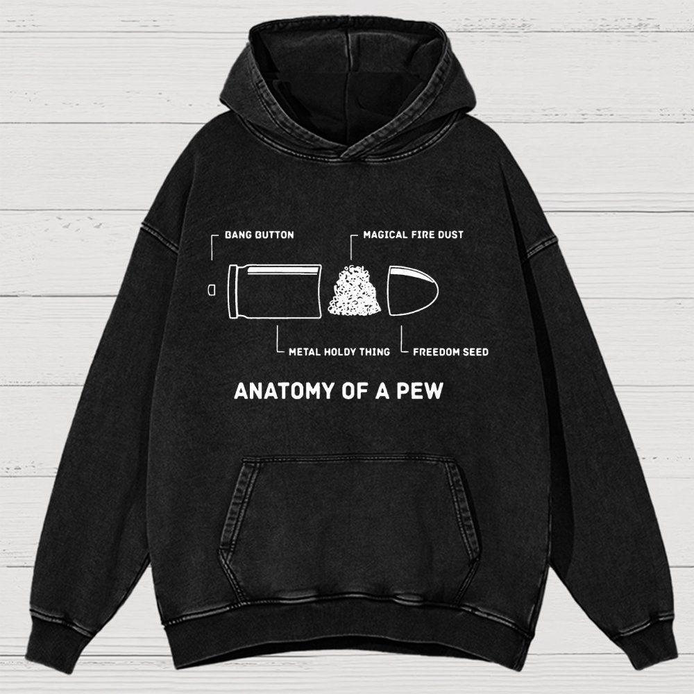 Anatomy Of A Pew Vintage Distressed Hoodie