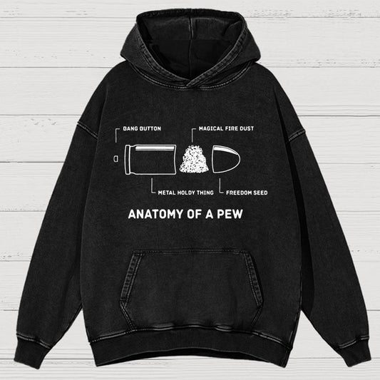 Anatomy Of A Pew Vintage Distressed Hoodie