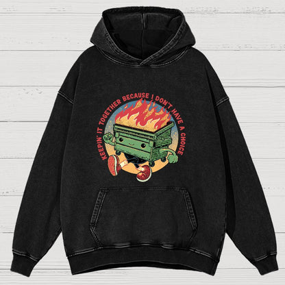 Flaming Dumpster Nerdy Vintage Distressed Hoodie