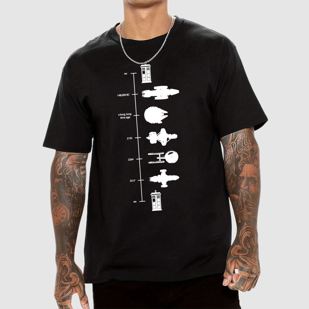 Sci-Fi Spaceship Timeline Geek T-Shirt
