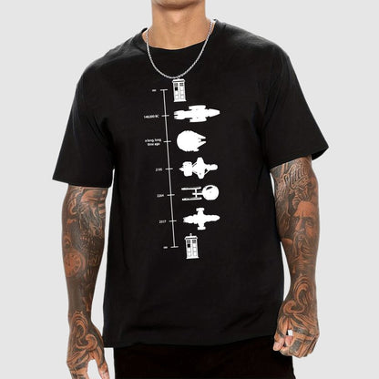 Sci-Fi Spaceship Timeline Geek T-Shirt