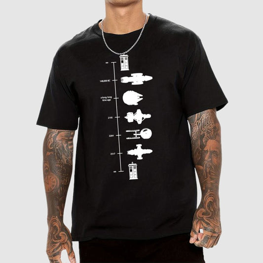 Sci-Fi Spaceship Timeline Geek T-Shirt