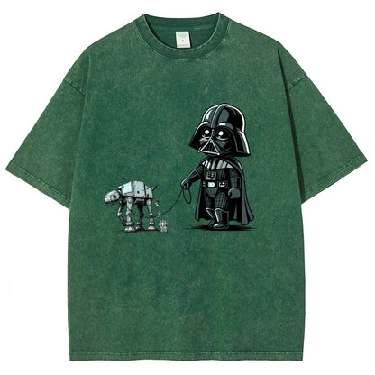 Dark Lord walking his dog Vintage Distressed T-shirt