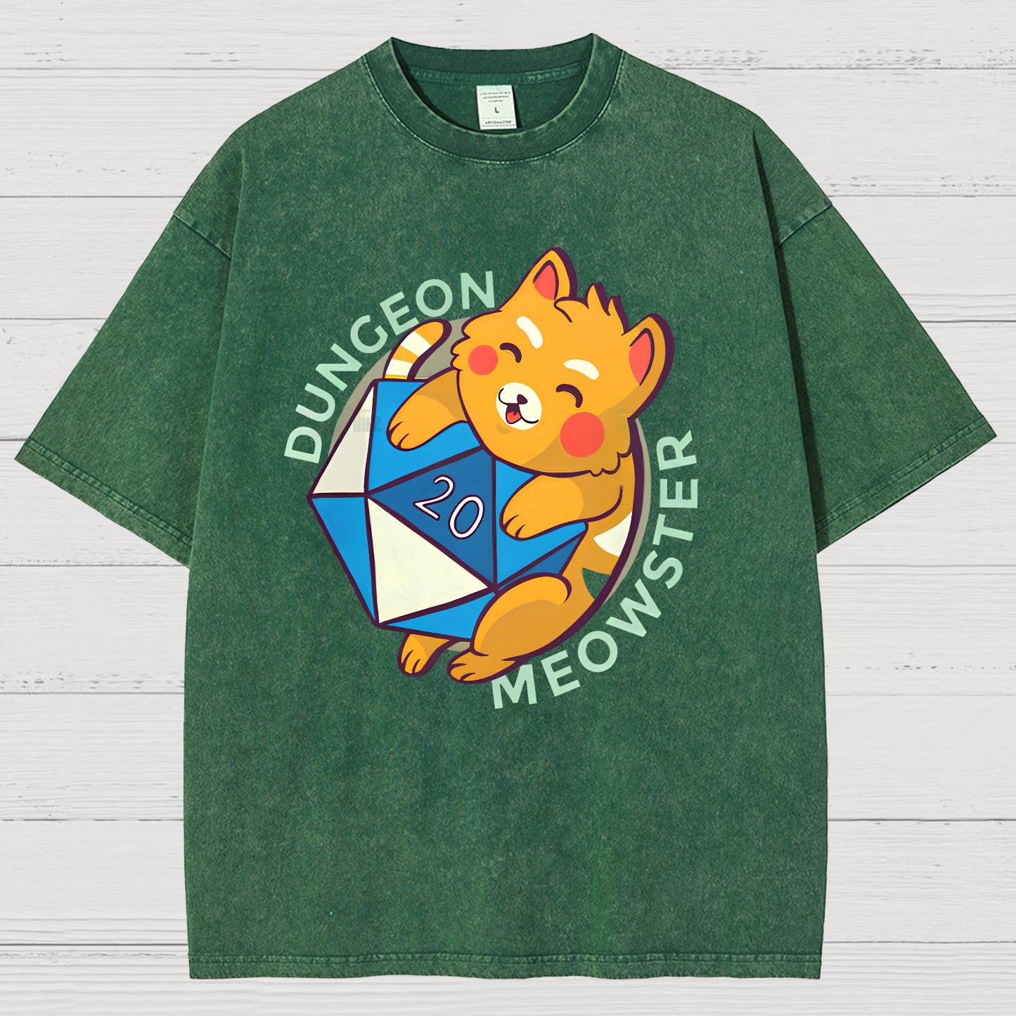 Dungeon Meow Vintage Distressed T-shirt