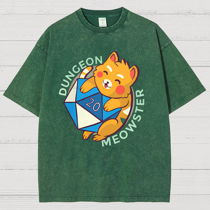 Dungeon Meow Vintage Distressed T-shirt