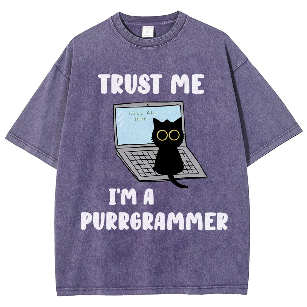 Trust Me Kill All Homi 00 I'm A Purrgrammer Vintage Distressed T-shirt