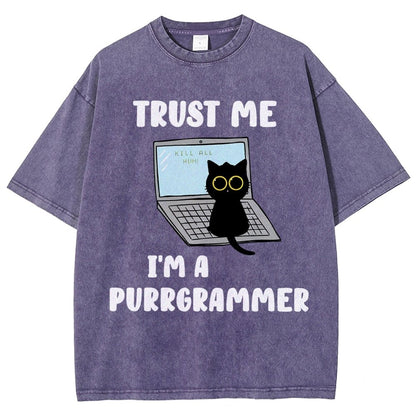 Trust Me Kill All Homi 00 I'm A Purrgrammer Vintage Distressed T-shirt