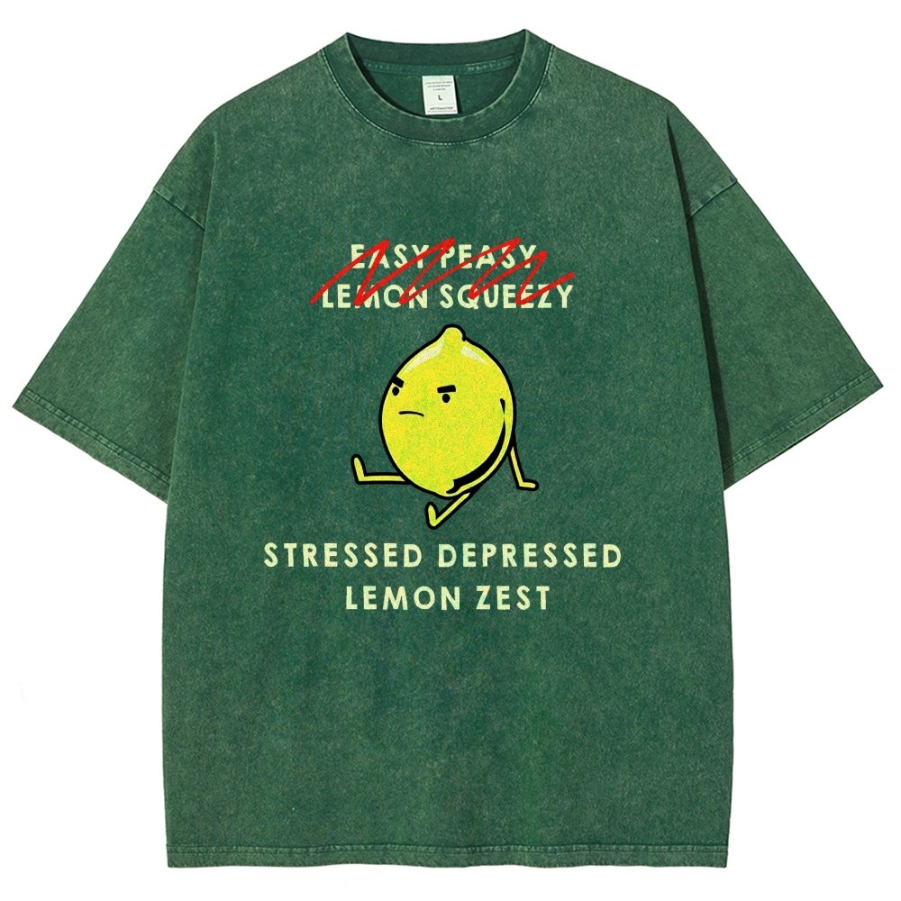 Stressed Depressed Lemon Zest Vintage Distressed T-shirt