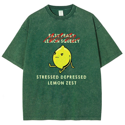 Stressed Depressed Lemon Zest Vintage Distressed T-shirt