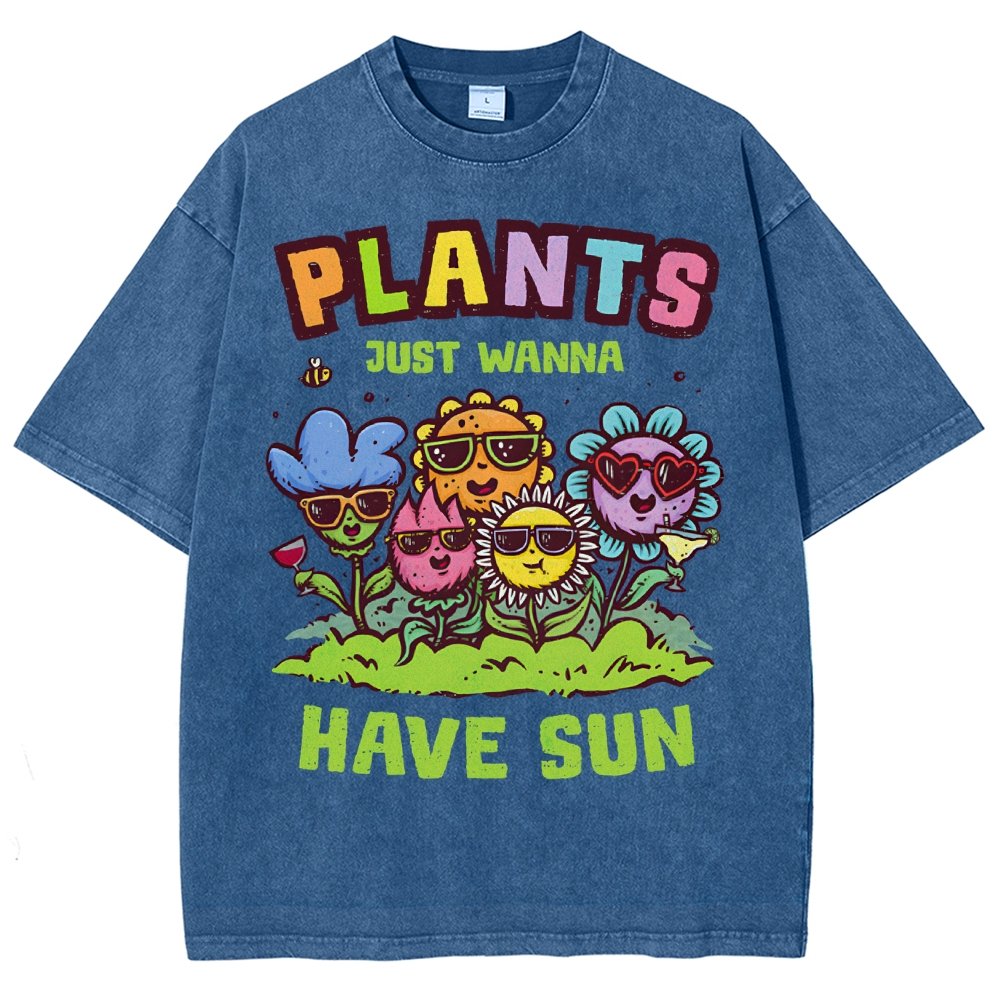 Plants Just Wanna Have Sun Vintage Distressed T-shirt