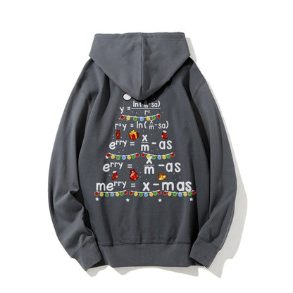 Christmas Math Printed Back Unisex Cotton Hoodie