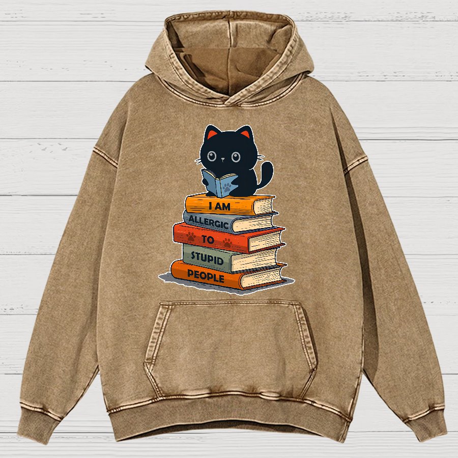 Allergic To Stupid People. Sarcasm Vintage Distressed Hoodie