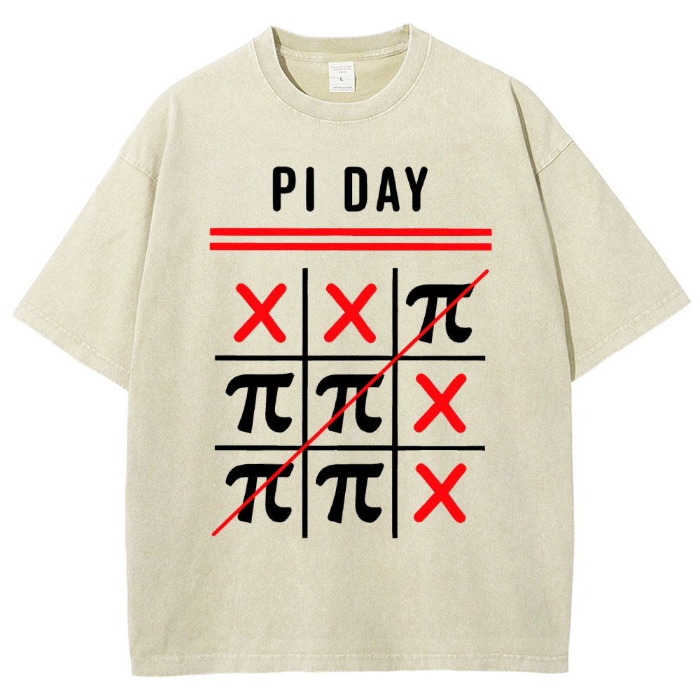 3.14 Tic-Tac-Toe Noughts And Crosses Happy Pi Day Geek Vintage Distressed T-shirt