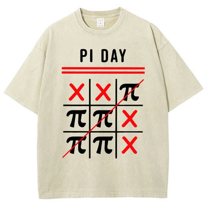 3.14 Tic-Tac-Toe Noughts And Crosses Happy Pi Day Geek Vintage Distressed T-shirt