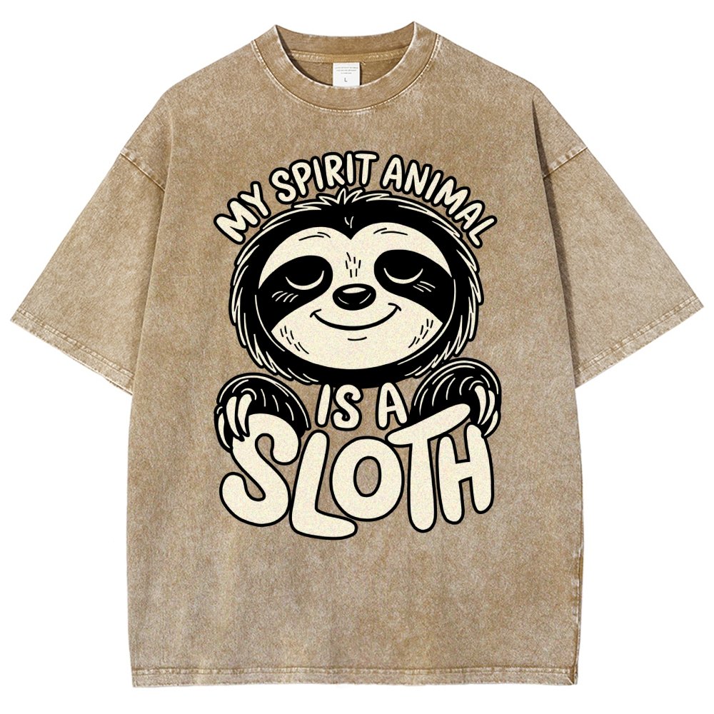 My Spirit Animal is a Sloth Vintage Distressed T-shirt