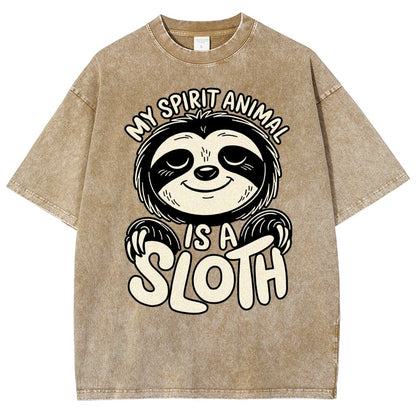 My Spirit Animal is a Sloth Vintage Distressed T-shirt
