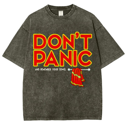 Don't Panic With Towel Vintage Distressed T-shirt