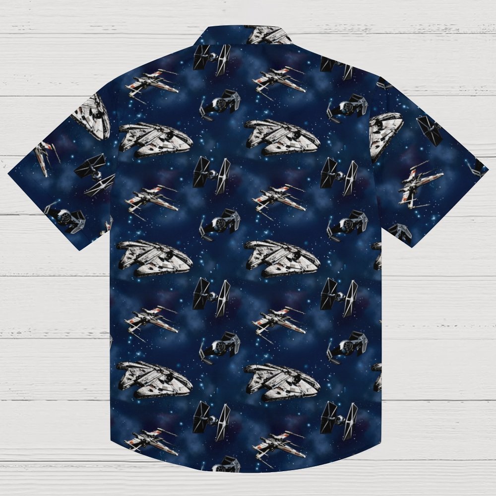 Space WarBlue Ships Geek Hawaiian Shirt