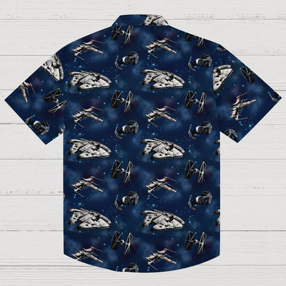 Space WarBlue Ships Geek Hawaiian Shirt