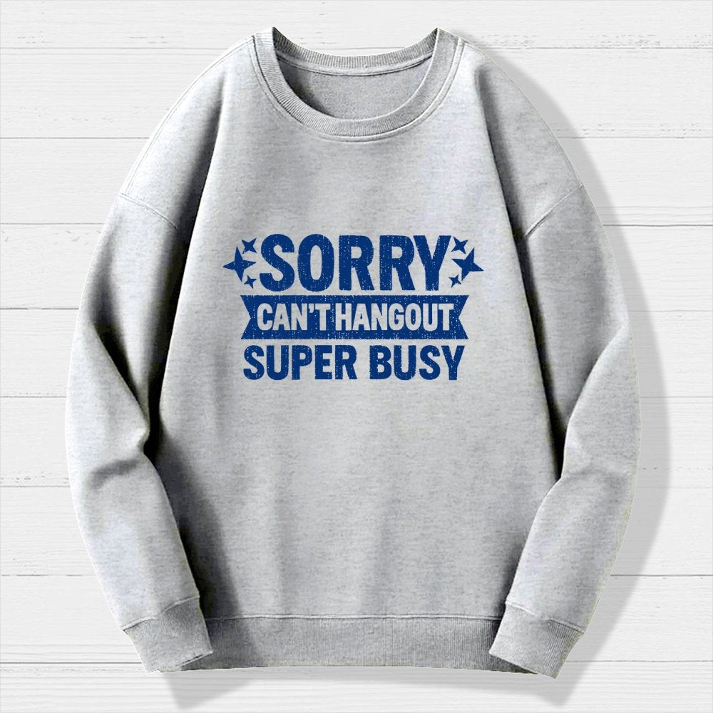 Sorry — Can’T Hang Out — Super Busy Geek Cotton Sweatshirt