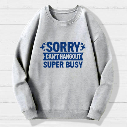 Sorry — Can’T Hang Out — Super Busy Geek Cotton Sweatshirt