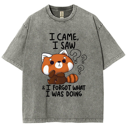 I Came I Saw I Forgot What I Was Doing Forgetful Red Panda Vintage Distressed T-shirt