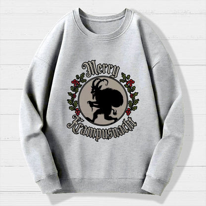 Merry Christmas  Krampus Night Geek Cotton Sweatshirt