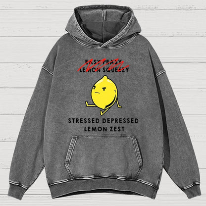 Stressed Depressed Lemon Zest Vintage Distressed Hoodie