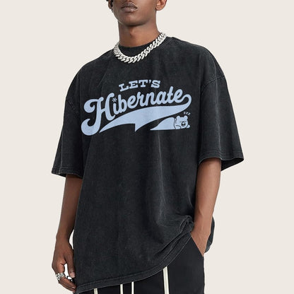Team Bear Let's Hibernate Vintage Distressed T-shirt
