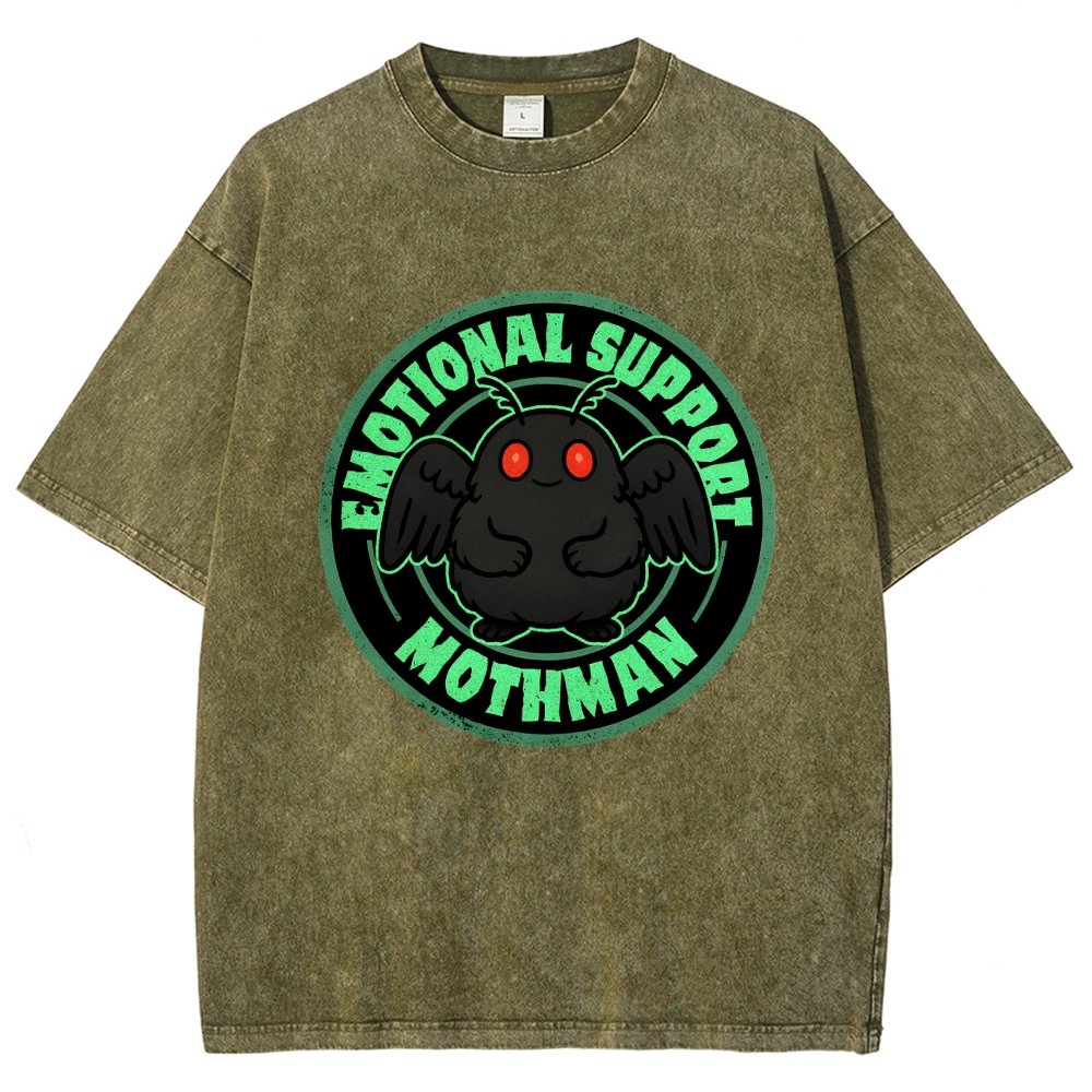 Emotional Support Mothman Vintage Distressed T-shirt