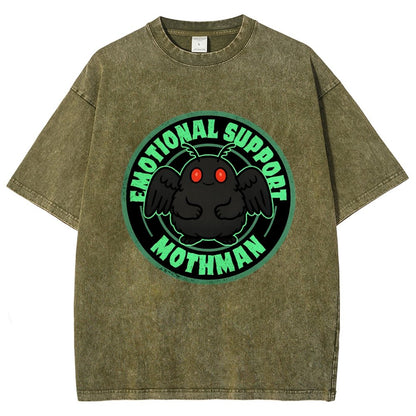 Emotional Support Mothman Vintage Distressed T-shirt
