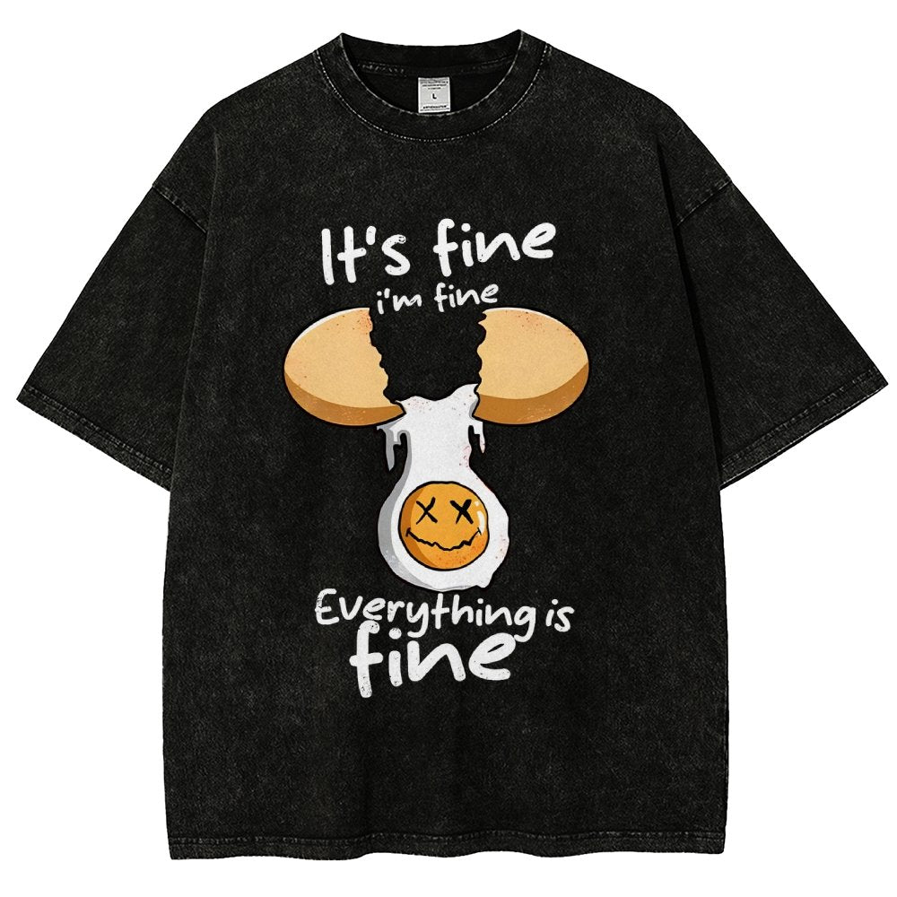 Everything is fine Vintage Distressed T-shirt