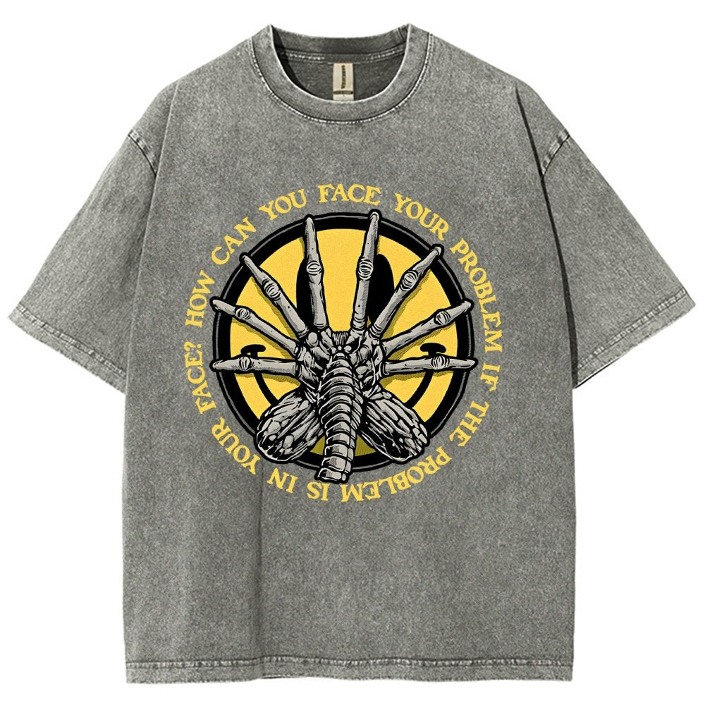 Face Problem Vintage Distressed T-shirt