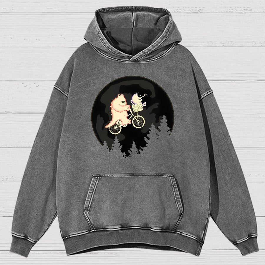 Ride Across The Moon Vintage Distressed Hoodie