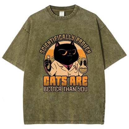 Cats Are Better Vintage Distressed T-shirt