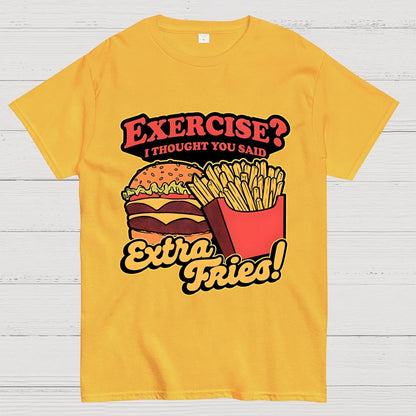 Burger Fries Exercise Geek T-Shirt