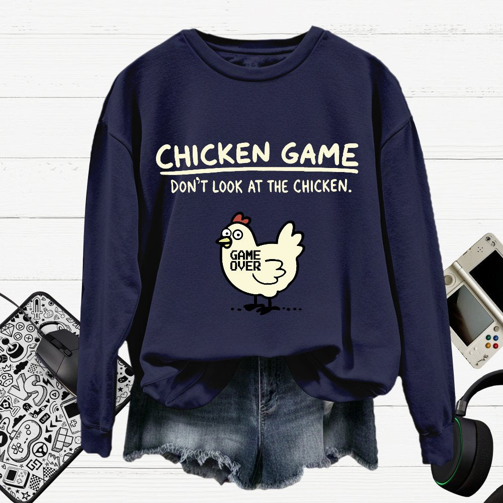 Chicken Game Cotton Pullover Sweatshirt