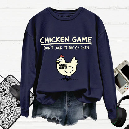 Chicken Game Cotton Pullover Sweatshirt