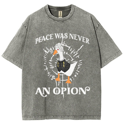 Peace Was Never An Opion Vintage Distressed T-shirt