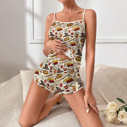 Wise Owl Women's Geek Suspender Cami Set