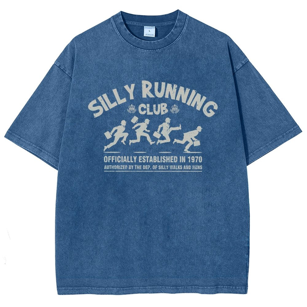 Funny Silly Running Club Vintage Distressed T-shirt