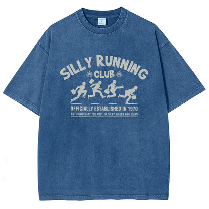 Funny Silly Running Club Vintage Distressed T-shirt