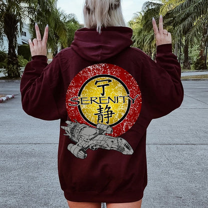 Firefly Mysterious Spacecraft Printed Back Cotton Hoodie