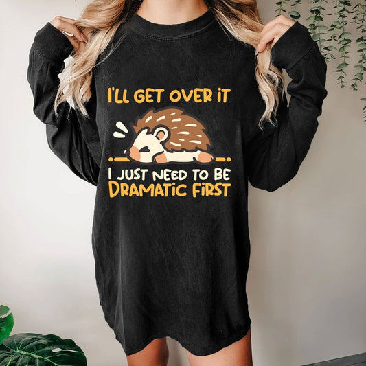 Dramatic Hedgehog Washed Long Sleeve Tee