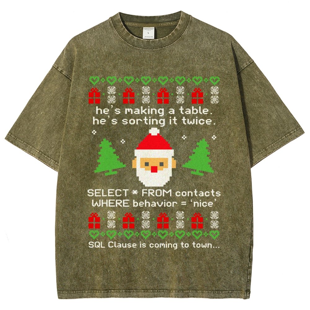 He's Making A Table Christmas Vintage Distressed T-shirt