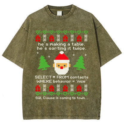He's Making A Table Christmas Vintage Distressed T-shirt