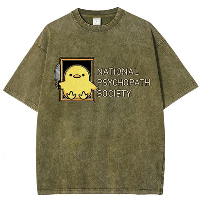 National Psychopath Sociaty Vintage Distressed T-shirt