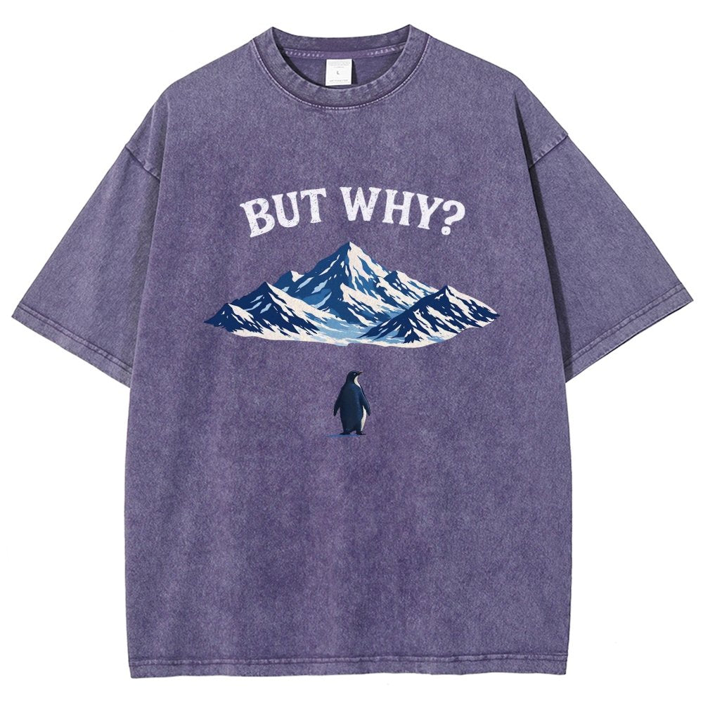 But Why Penguin Vintage Distressed T-shirt