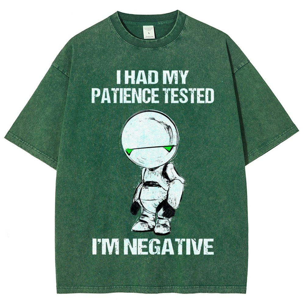 I Had My Patience Tested I'm Negative Vintage Distressed T-shirt
